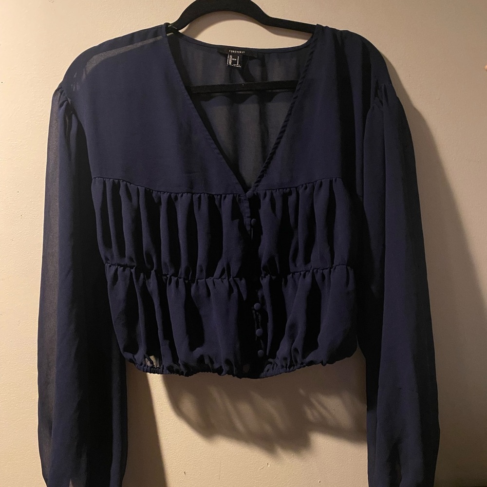 F21 Navy Blouse